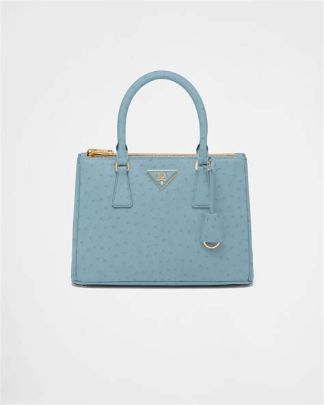 blue ostrich prada bag|Light Blue Prada Galleria Ostrich Leather Mini.